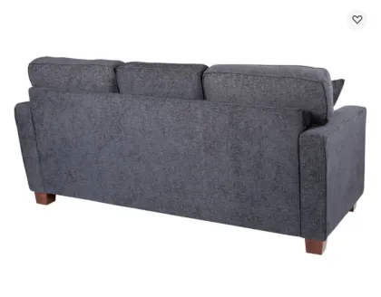 Russell Sectional Sofa Navy Fabric 2 Pillows Coffee Legs