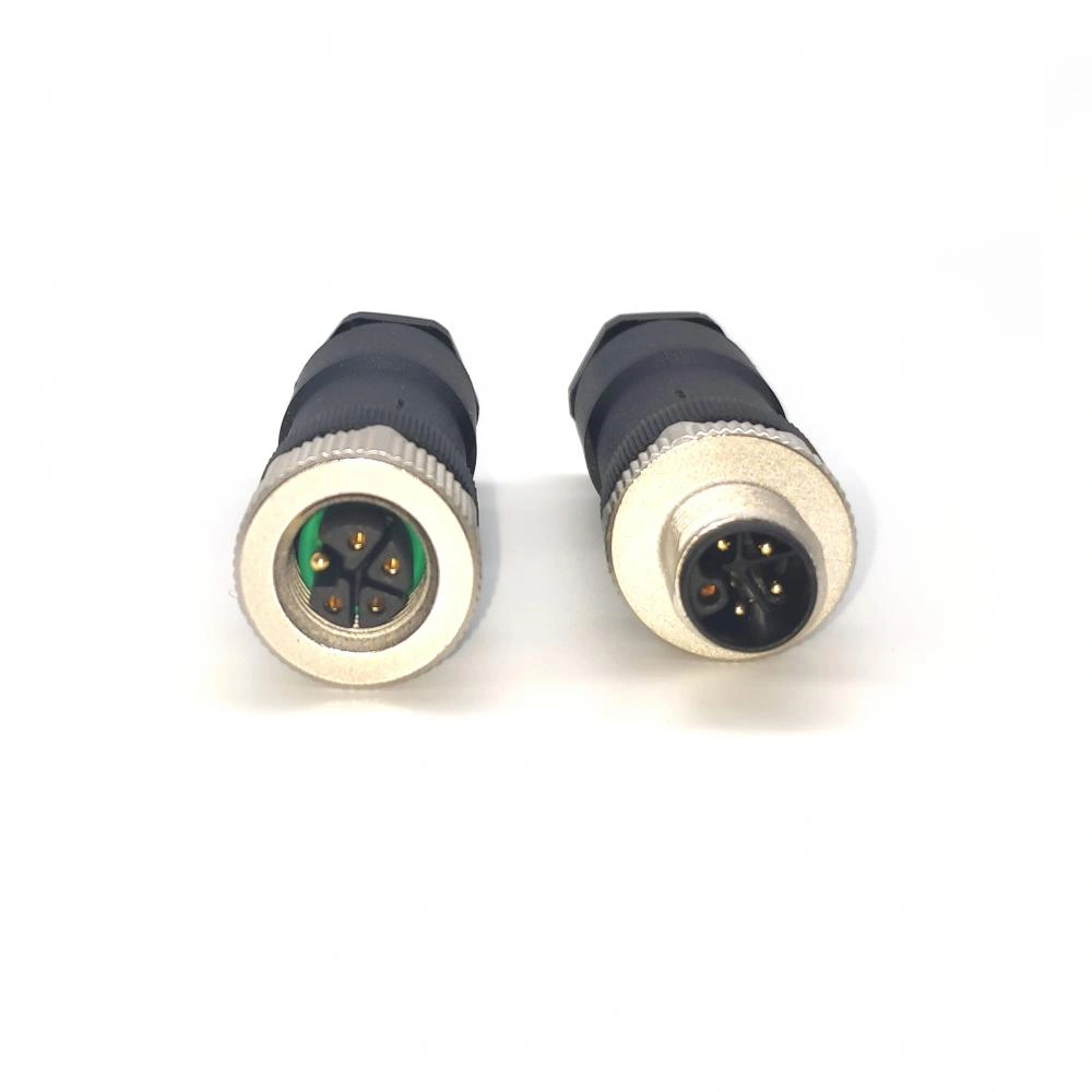 M12 L-Code 5pin Male straight connector China Manufacturers