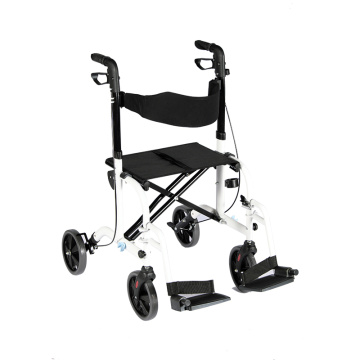 Rollator Rolling Walker and Transport Wheelchair Chair