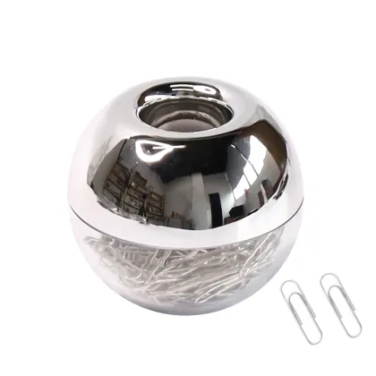 Colorful Round Paper Clip Holder - 28mm Magnetic Clip Dispenser
