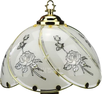 Better Homes and Gardens Floral Glass lampshade Brass Reading Touch Sensor Touch Lamp