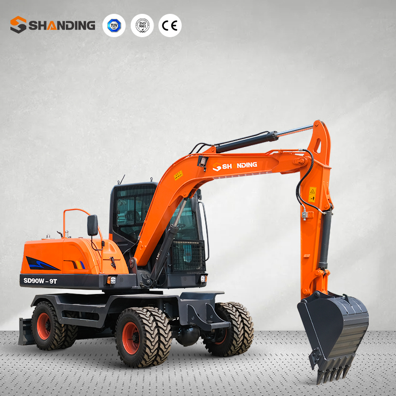 shandong shanding 7.5ton sd75w excavadora de ruedas