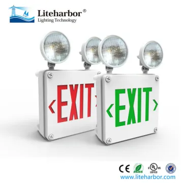 Single face configuration only led or incandescent Exit & Emergency Light Combo