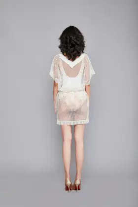 Women's Hollowed Kimono Beachwear Cover-up Dress