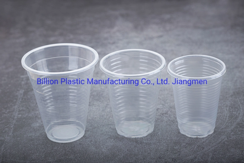 Transparent Black Plastic Spoons Disposable Plastic PP Cups for Drinks Juice or Coffee