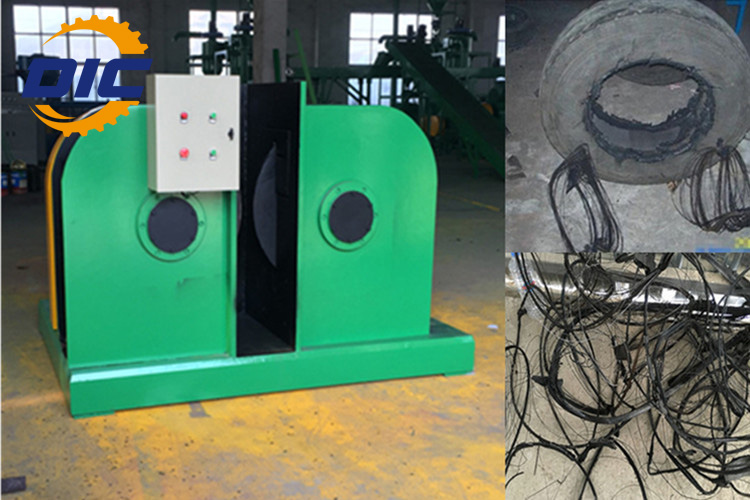 Recycling used scrap tire steel wire separator machinery