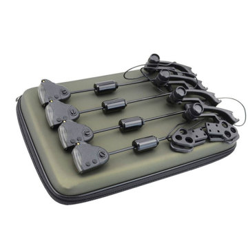 Illuminated Bite Indicator Swing Sets for Carp Fishing - 4pcs with Color Change Light Control in Zipped Case