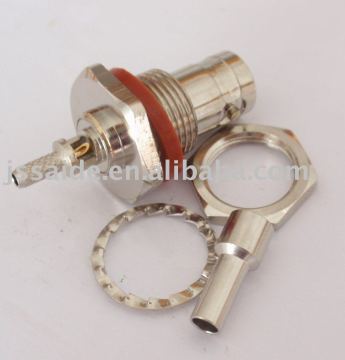 RP-BNC Crimp Jack(Male Pin) bulkhead O-ring connector for RG316