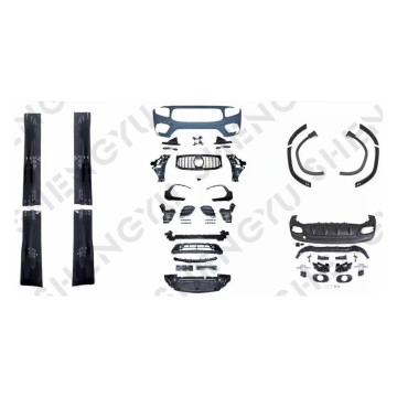 Black Warrior Body Kit for Benz GLB Class X247 (2018-2022) - Includes Front Bumper, Grille, and Side Skirt