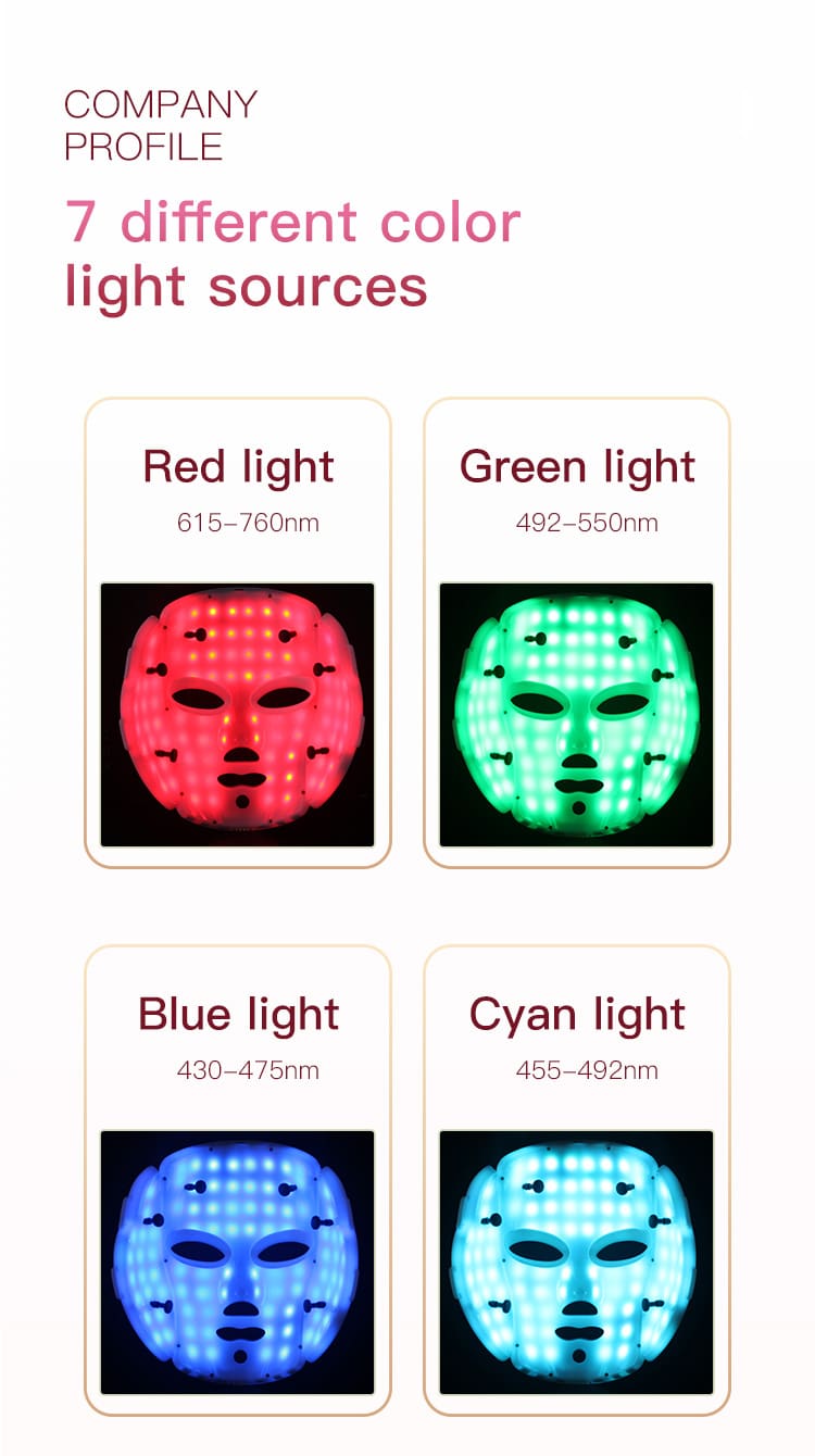 7 color LED light mask for face and neck