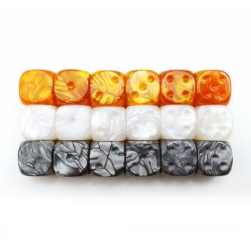 Bescon Raw Undainted Marble 16mm Game Dice με κενή 6η πλευρά, 6 διάφορα χρώματα