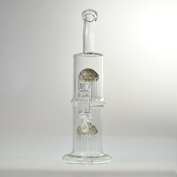 Thiết kế mới ống nước thủy tinh Borosilicate cao với 2 cánh tay Perc Wigwag Hút thuốc