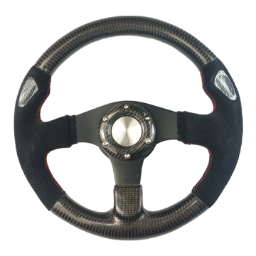 Professional Carbon Fiber Racing Steering Wheel, 320mm Diameter with 3 High-Quality Stainless Steel Spokes