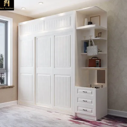 Modern Solid Wood Sliding Door Wardrobe for Home