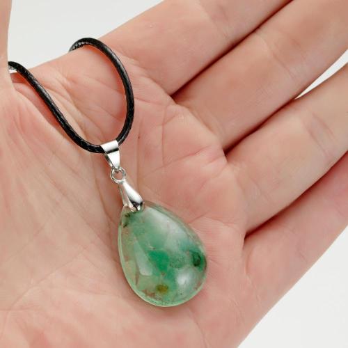 Teardrop Stone Pendant Crystal water drop resin healing quartz gem Fashion Pendant Necklace charm men and women