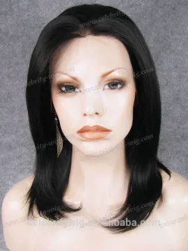 Middle -long natural black fashion synthetic hair for dolls