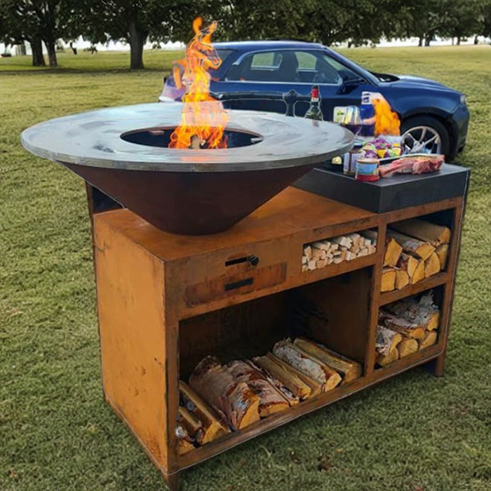 Weathering steel barbecue