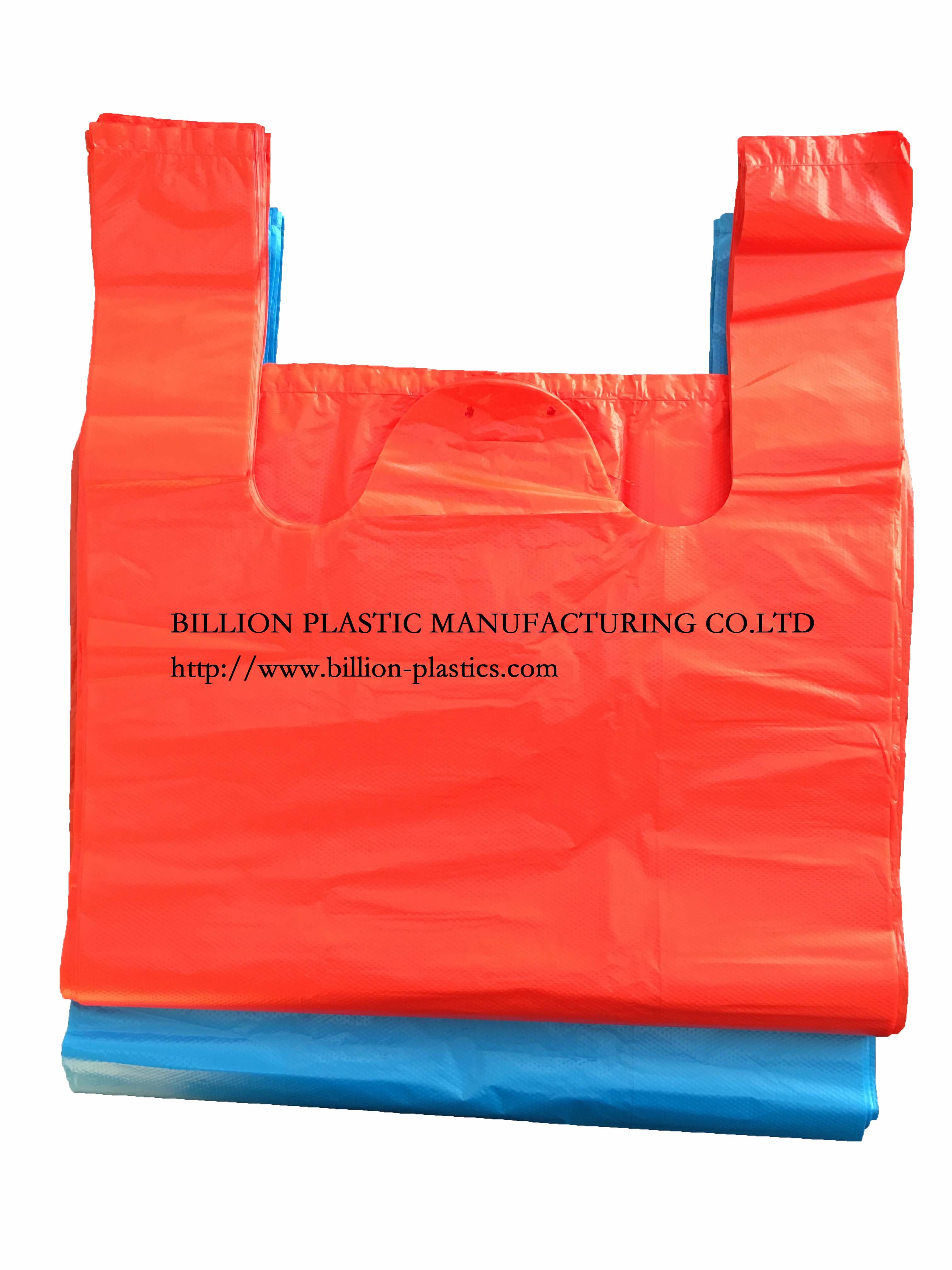 Plastic Disposable T-Shirt Poly Bag Handle Bag