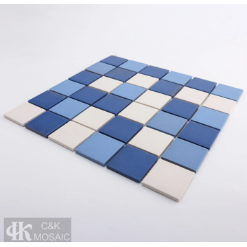 Blue and white ceramic mosaic tiles