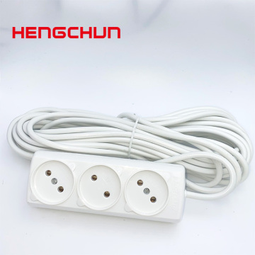 Factory Price EU Type 3 Gang Extension Cables Socket