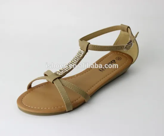 Lastest new design wholesales fashion flat summer sandals with back counter for women