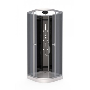 Luxury Quadrant Glass Walk-in Shower Enclosure - White Grey Bathroom