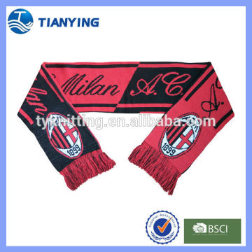 football fan knitted scarf with tassel