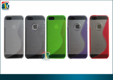 Stylish Unique 2tone Color S Shape Tpu / Pc Case With Tpu Bumper For Iphone 5