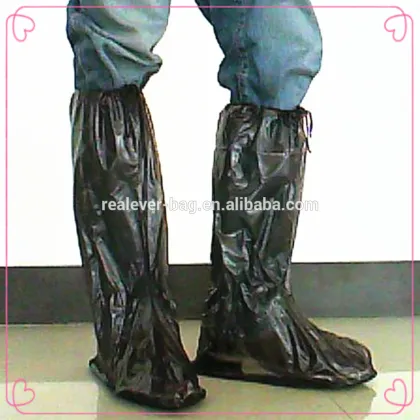 Adult waterproof PVC knee boot rain shoe cover