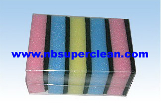 Colorful Cheap kitchen cleaning pad sponge scourer