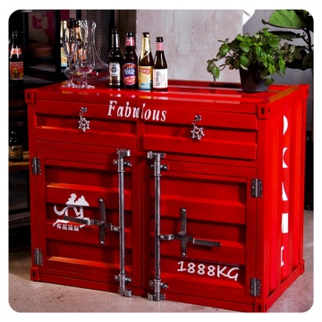 2024 New Industrial Style Container Design Old Vintage Dining Cabinet