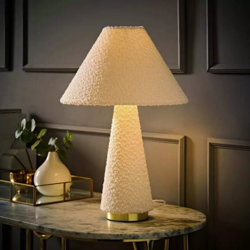 Dramatic Full Fabric Martha Cone Lamp Cream