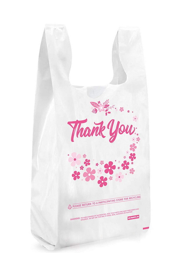 Thank You Plastic Grocery Packaging Bags with Handles Suppliers