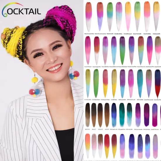 Japanese braiding hair 126 different colors cheap wholesale price pre stretched braid hair for women