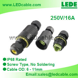 IP68 Waterproof In-Line Cable Connector