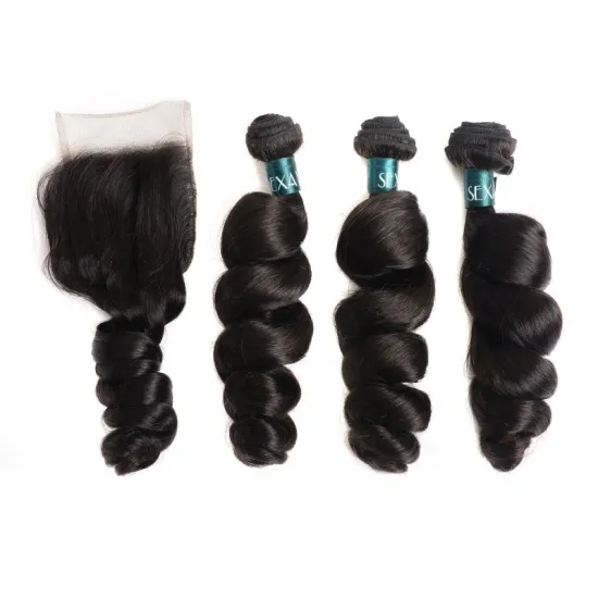 Amazon Hot Sale Loose Wave Malaysian Virgin Hair Bundles 100% Human Hair Extensions Natural Color No Tangle Hair Weave