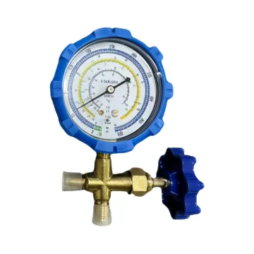 Glosok High-Quality Manifold Gauge for R22 R32 R134a R410A - A/C Air Conditioning Pressure Meter with Valves