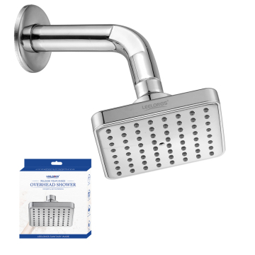 Leelongs High Pressure Wall-Fixed Rainfall Chromed Showerhead with Adjustable Metal Joint Ball