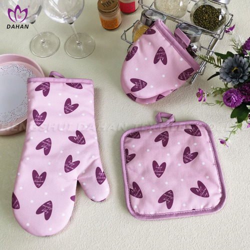 China Printing gloves potholder 3 PACK Manufactory