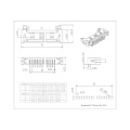 2.54mm (0.100 &quot;) Αρσενική κεφαλίδα εκτοξευτήρα 90 ° Διπλή σειρά με ειδικό σύντομο μάνδαλο