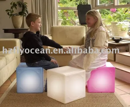FO-8541 LED cube bench,home furniture sets,outdoor led cube light