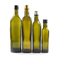 Bouteilles en gros de 750 ml en verre vert carré d'huile d'olive
