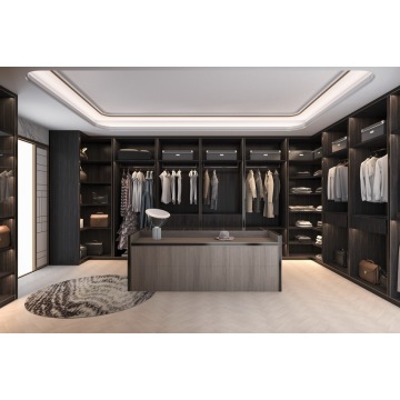 Guarda -roupa contemporâneo projetado com prateleiras abertas