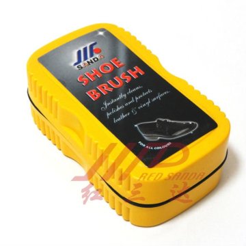 plastic cover shoe shine sponge with shoe polish