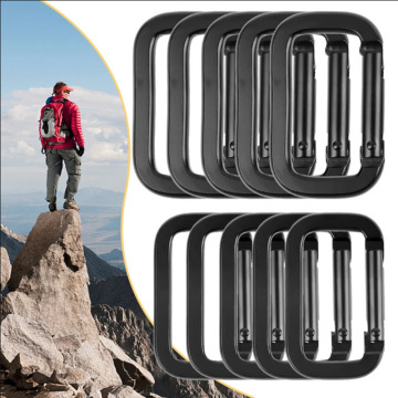 Wholesale Matt Black Metal Aluminum Alloy Carabiners for Outdoor Use