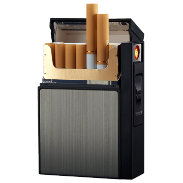 YH035C Electronic USB rechargeable Metal cigarette case with detachable lighter,replaceable electric wire