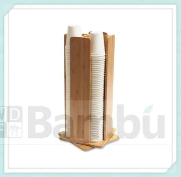 100% Solid Bamboo Revolving Cup Lid Dispenser 2014 NEW