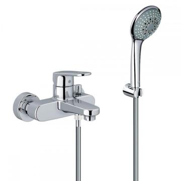 Ensemble de pomme de douche à double robinet rond en abs à haute pression