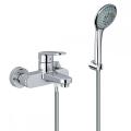 High pressure abs round handheld dual faucet shower head set