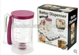 plastic pancake batter dispenser with measuring label
